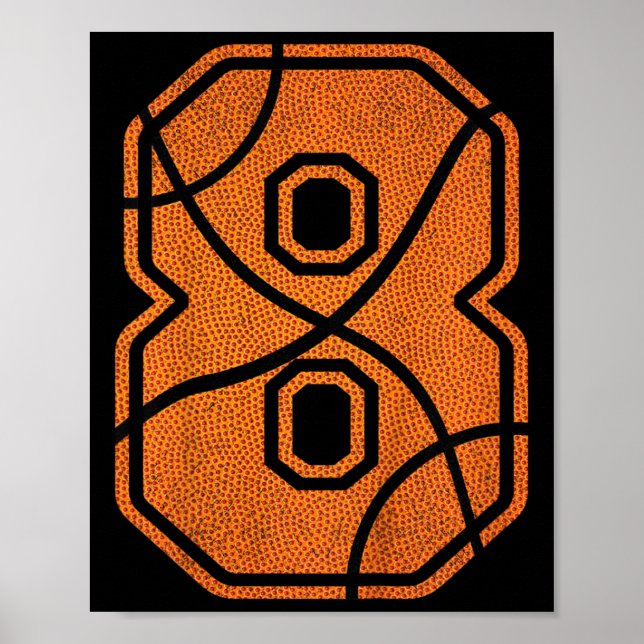 Kinder 8. Geburtstag Basketball Kinder Kinder Poster (Vorne)