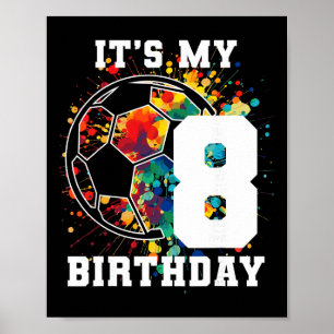 Kinder 8. Geburtstag Fußball Byll Geburtstagsfeier Poster
