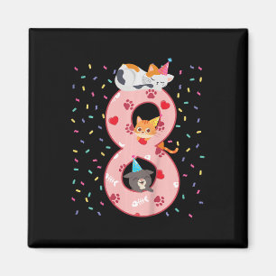 Kinder 8. Geburtstag Mädchen Niedliche Katzenoutfi Magnet