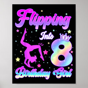 Kinder 8. Geburtstag Mädchen Turnen 8 Jahre alt Poster
