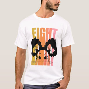 Kinder 8. Geburtstag Niedliches Schwarzes Mädchen T-Shirt