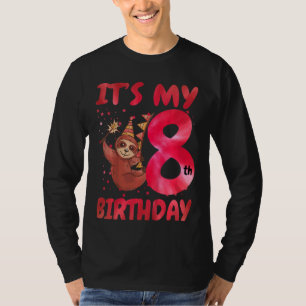 Kinder 8. Geburtstag Niedliches Sloth-Party von Th T-Shirt