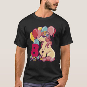 Kinder 8. Geburtstag Pferd für 8-jährige Mädchen T-Shirt