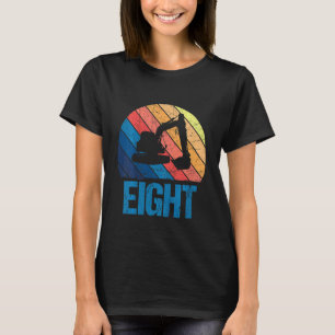 Kinder 8. Geburtstag Retro Bagger Bau Veh T-Shirt
