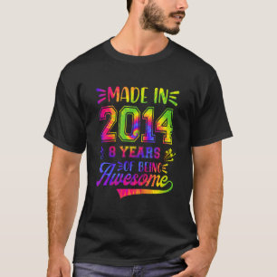 Kinder 8 Jahre alt 8. Geburtstag Gefärbte Krawatte T-Shirt
