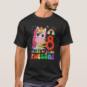 Kinder 8 Jahre alt  8. Geburtstag Mädchen Prinzess T-Shirt