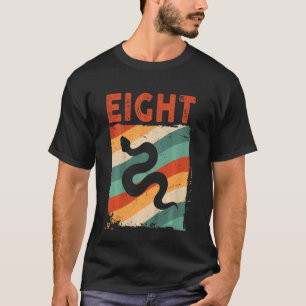 Kinder 8 Jahre alt 8. Geburtstag Schlange Reptile  T-Shirt