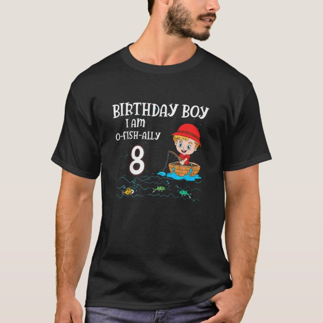 Kinder 8 Jahre alt Kleiner Fischerjunge Fischen Ki T-Shirt (Vorderseite)