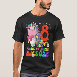 Kinder 8 Jahre Alte Mädchen Teens Einhorn 8. Gebur T-Shirt