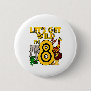 Kinder 8 Jahre alter Zoo Geburtstag Shirt Safari D Button