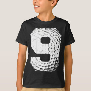 Kinder 9. Geburtstag Junge Golfspieler Golf 9 Jahr T-Shirt