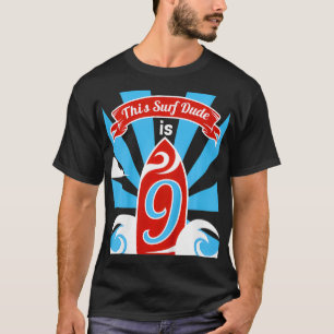 Kinder 9. Geburtstag Jungen Surfen 9 Jahre alt T-Shirt