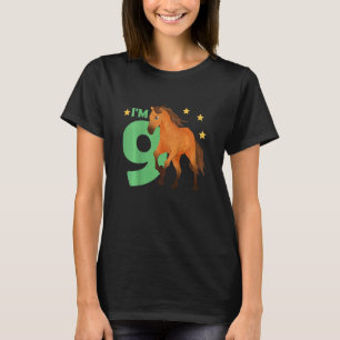 Kinder 9. Geburtstag Pferd Neun Jahre Alt Ri T-Shirt