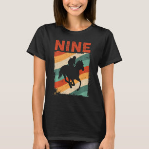 Kinder 9. Geburtstag Pferdereiter Fan 9 Jahre alte T-Shirt