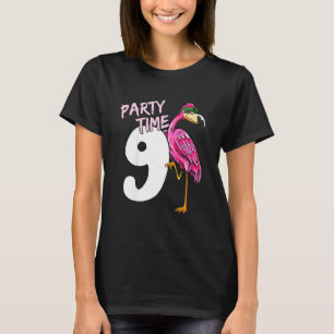 Kinder 9. Geburtstag rosa Flamingo für Mädchen 9 J T-Shirt
