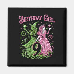 Kinder 9. Geburtstag Rosa und Grün 9 Jahre alt Magnet