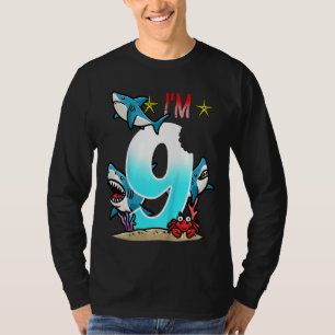 Kinder 9. Geburtstagshaie Unterwasser Kinder Junge T-Shirt