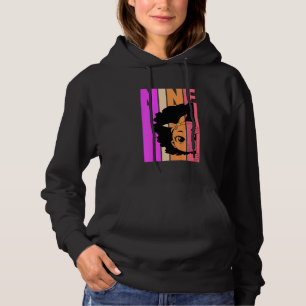 Kinder 9 heute Black Girl Queen Retro 9. Afro Hair Hoodie