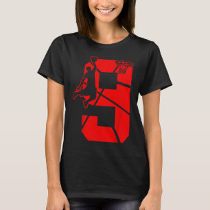 Kinder 9 Jahre alt 9. Bysketbyll Geburtstagsparty T-Shirt