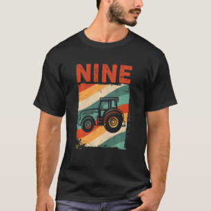Kinder 9 Jahre alt 9. Geburtstag Traktor Bauer Boy T-Shirt