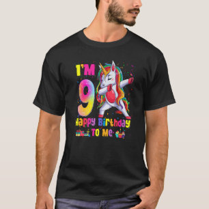 Kinder 9 Jahre alt Dabbing 9. Geburtstag Mädchen P T-Shirt