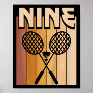 Kinder 9 Jahre alt Dminton Geburtstag Junge 9. Geb Poster