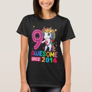 Kinder 9 Jahre alt Einhorn Flossen 9. Geburtstagsk T-Shirt