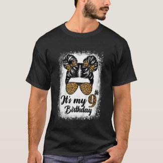 Kinder 9 Jahre alt Messy Bun Girl Leopard Es ist m T-Shirt