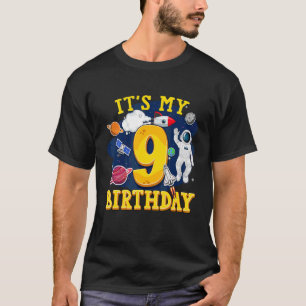 Kinder 9 Jahre alter Astronaut Weltraum 9. Geburts T-Shirt