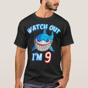 Kinder 9 Jahre alter Junge beobachten Hai-SHIRT 9. T-Shirt