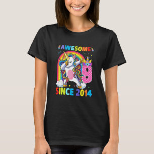 Kinder 9 Jahre Junge Teens Schlucken Einhorn 9th B T-Shirt
