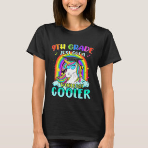 Kinder 9. Klasse Cooler Schüler Unicorn Regenbogen T-Shirt