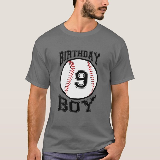 Kinder 9th Birthday 2012 Baseball Boys Nine 9 Nint T-Shirt (Vorderseite)