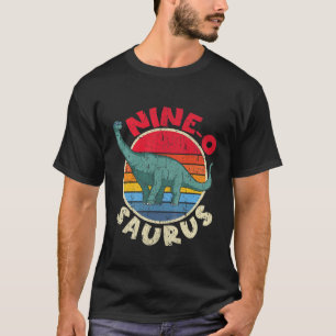 Kinder 9th Birthday Nine O Saurus I Brachiosaurus T-Shirt