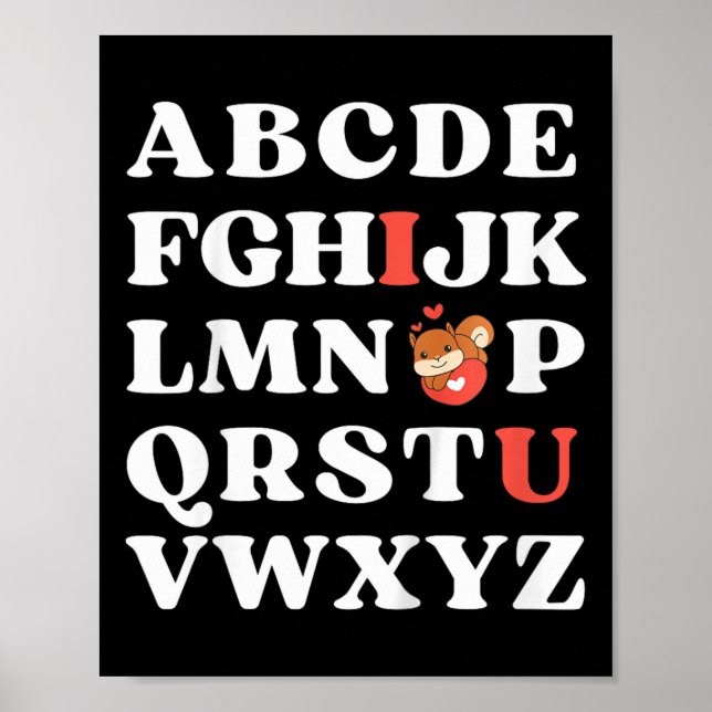 Kinder abc I Liebe Sie Kinder Eichhörnchen Valenti Poster (Vorne)