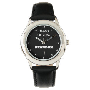 Kinder Absolvent Jungen Schwarz Abschluss Name Sch Armbanduhr