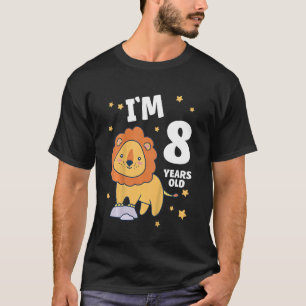 Kinder acht Geburtstag Löwe 8 Jahre Junge Mädchen T-Shirt
