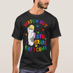 Kinder Achtung 5. Klasse ich komme hier Cute Katze T-Shirt