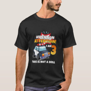 Kinder Achtung ich bin 3 Polizist Auto 3 Jahre alt T-Shirt