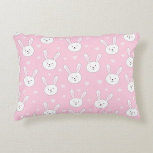 Kinder Adorable Bunny Rabbit Osterpink Herz Dekokissen