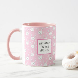 Kinder Adorable Bunny Rabbit Osterpink Herz Tasse