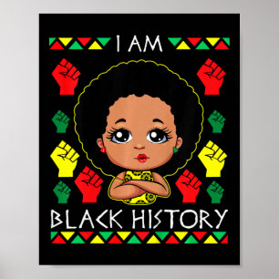 Kinder Afro Girl Juneteenth Black History Melanin  Poster
