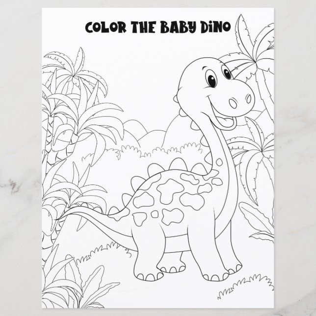 Kinder Aktivität Niedlich Spaß Dinosaurier Farbsei (Vorderseite)