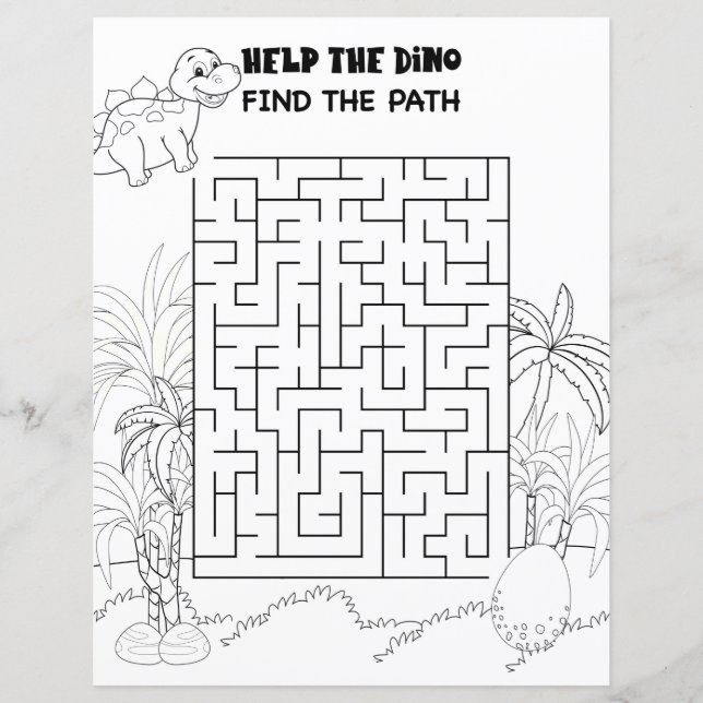 Kinder Aktivität Stegosaurus Dinosaurier Maze Fun  (Vorderseite)