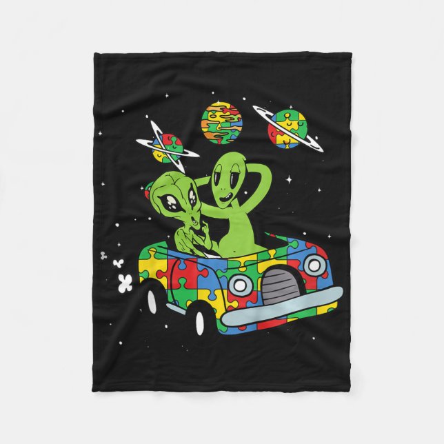 Kinder Alien Space Autismus Sensibilisierungskamer Fleecedecke (Vorderseite)
