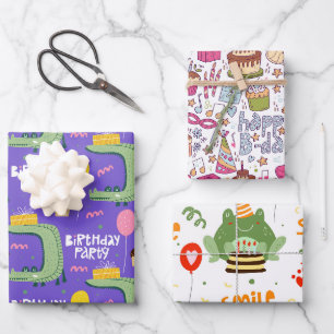 Kinder Alles Gute zum Geburtstag  Geschenkpapier Set