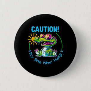 Kinder Alligator Krokodil Florida Urlaub Sommer Button