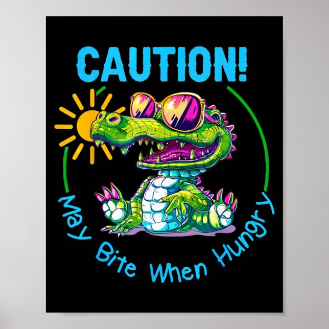 Kinder Alligator Krokodil Florida Urlaub Sommer Poster (Vorne)