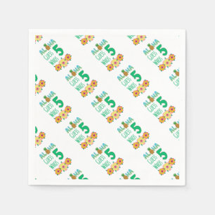Kinder Aloha Tropical Luau 5 Jahre alt Geburtstag Serviette
