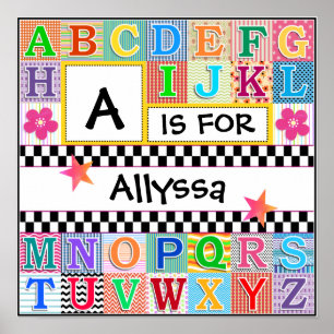 Kinder Alphabet Art. 16x16 Personalisiert Poster